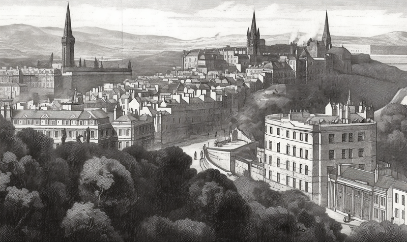 爱丁堡古代欧式优雅建筑素描,高清,摄影图,摄影图片,图片大全,摄影图免费下载